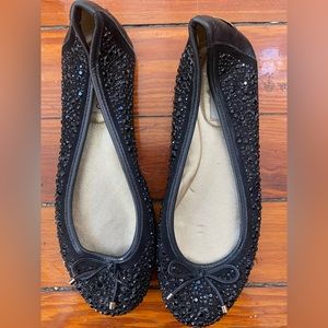 Black Rhinestone Jimmy Choo Ballet Flats